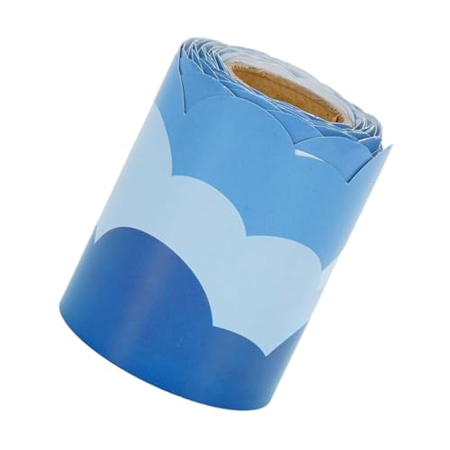 Operitacx 1 Rolle Aufkleber „Himmelwolken“. party zubehör Cloud-Pinnwand-Randbesatz Randaufkleber für Pinnwand gerollter Aufkleber mit Wolkenrand Aufkleber aus beschichtetem Papier Blue von Operitacx