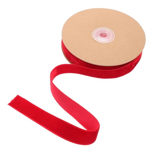 Operitacx 1 Rolle Beflockungsband Dekoband Schleifenband bastelmaterial hochzeitsdeko verpackungsmaterial Band für Geschenkband zum Verpacken der Party Packband vorhanden Nylon rot von Operitacx