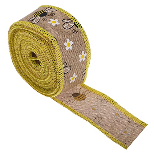 Operitacx 1 Rolle Honigbienenfestband Chiffon Bausatz Gold Geschenkpapier Zum Geburtstag Sackleinen Gradient Blau Party Rot Verdrahtet Künstlich Bänder Spender Cocker-gurtband von Operitacx