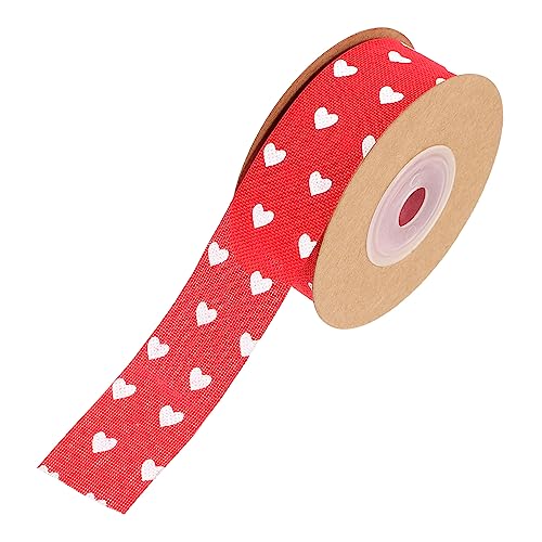 Operitacx 1 Rolle Liebesband Aufkleber Sackleinenband Hochzeit Samtband Herzband Gebunden Lainrrew Geld Bögen Wand Gold Band Zum Verpacken Valentinstag Party Braut- Rot Hanfimitat von Operitacx