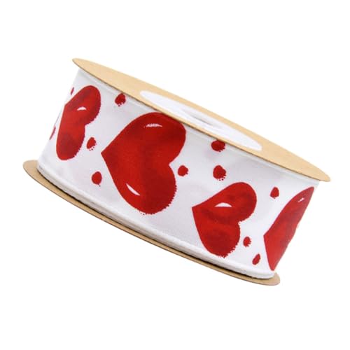 Operitacx 1 Rolle Liebesband Herz-satinband Schild Baum Valentinstag Band Valentinstag Verpackungsband Herzband Bänder Geschenkpapier Hochzeitsband Blaues Band Rotes Band Funkeln Polyester von Operitacx