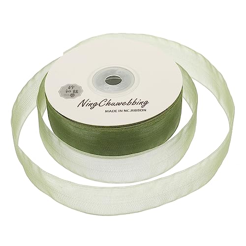 Operitacx 1 Rolle Verpackungsband Geschenkpapier Spitzenband dünnes Band Geburtstag Chiffon Rot seidenband ribbon Hochzeitsband ehering Festival-Handwerksband Geschenkangebot Polyester Green von Operitacx