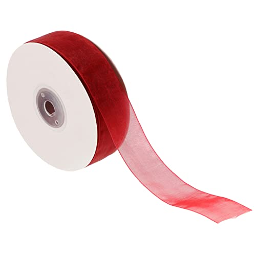 Operitacx 1 Rolle Verpackungsband seidenband ribbon Geschenkbandrolle ziehschleifenband geschenksband weißes Band Grün Sackleinen Geschenkband aus Tüll Multifunktions-Paketband Polyester rot von Operitacx