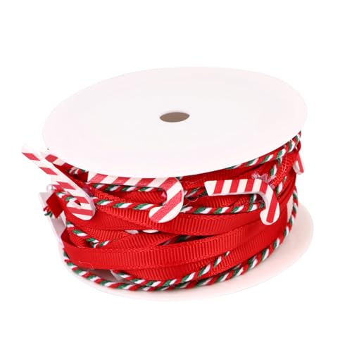 Operitacx 1 Rolle Weihnachtsband Zuckerstangenband Hochzeitsdekoration Wickelband Partydekorationsband Weihnachtsbaumband seidenband bändchen ribbon praktisches Band Banddekoration Polyester von Operitacx