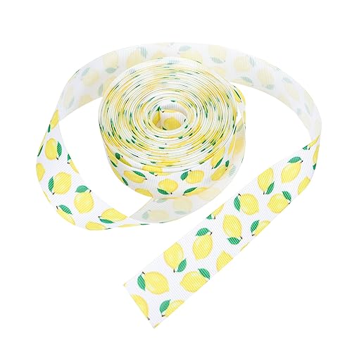 Operitacx 1 Rolle geripptes Band Paillette Aufkleber Strasssteine Satinband schwarzes Band seidenband ribbon Ausstellungsdekoration Schleife Zitronenband Festival-DIY-Bänder Polyester Yellow von Operitacx