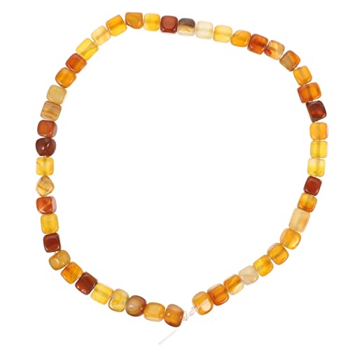 Operitacx 1 Saite Verstreute Perlen edelsteine gemuse schmuckwerkzeuge beads for jewellery gemstone beads wohnungsdeko DIY Schmuck lose Perlen Edelsteinwürfelperlen Charms-Perlen Achat Brown von Operitacx