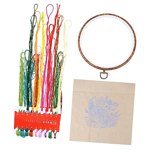 Operitacx 1 Satz Blumenstickset für Anfänger Stickformfaden Stickwerkzeuge Stickerei-Kits Kreuzstich-Set Blumenstickerei-Starter-Kit embroidery kit embroidery set DIY-Stickset Handwerkszeug von Operitacx