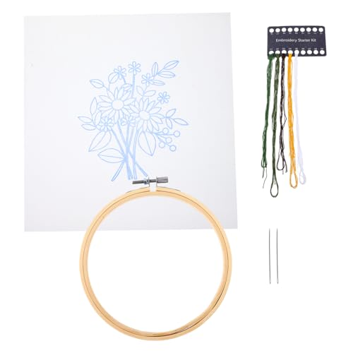 Operitacx 1 Satz Blumenstickset stickgarn selber machen stickrahmen selber machen Nähen embroidery kit embroidery set Stickrahmen für Anfänger Kreuzstichsets für den Haushalt Bambus von Operitacx