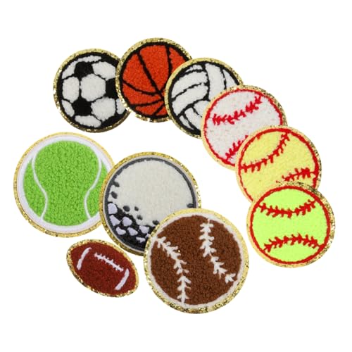 Operitacx 1 Satz Fußball-stickpatch Softball-aufnäher Kleiderflicken Aufbügeln Basketball-aufnäher Zum Aufbügeln Stickerei-baseball-stoff-basketball-patch Volleyball-aufnäher Chenille 10st von Operitacx