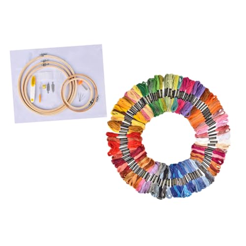 Operitacx 1 Satz Kreuzstichgarnsatz Farbig Bestickte Fäden Stickgarn in Regenbogenfarben Garn Für Armbänder Sticken Für Anfänger Exquisites Stickset Stickzubehör Selber Machen Polyester von Operitacx