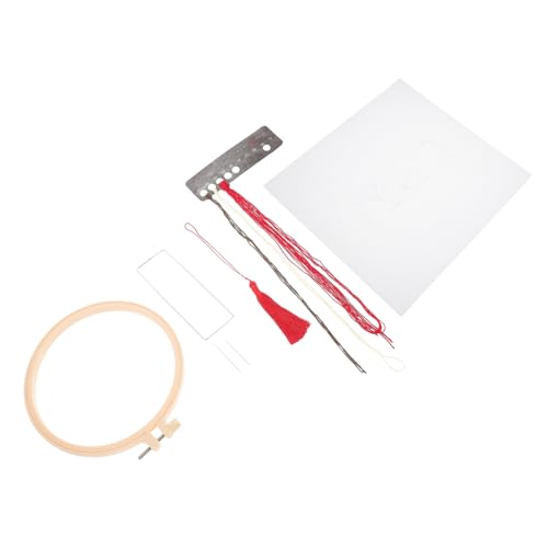 Operitacx 1 Satz Lesezeichen Handstickerei Diy-stickmaterialien Nähen Von Stickwerkzeugen Stickgarn-kit Stickset Pflaume Heimwerken Stickerei-kits Basteln Sie Gestempelte Reifen Organza Rot von Operitacx