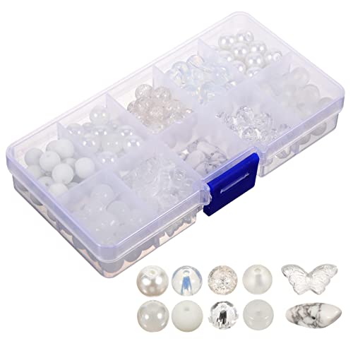 Operitacx 1 Satz Perlenmaterial-kit Für Armbänder Bausätze Schmelzperlen Kleine Perlen Kit Zur Herstellung Von Charm-armbändern Bastelzeug Glasperlen Perlen-anhänger DIY-perlen Weiß 200st von Operitacx