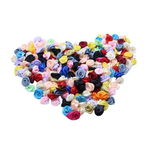 Operitacx 1 Satz Rosen Blumen Material Tulpen Dekorationen Diy Materials Ribbon Rose Flowers Basteln Bastelset Kopfschmuck Schmuck Selber Machen Diy Charme Schleife 150 Stück von Operitacx