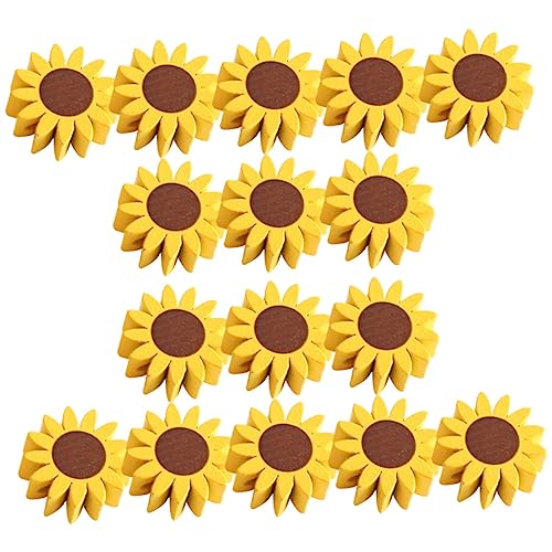 Operitacx 1 Satz Sonnenblumen-holzperlen Perlenanhänger Sonnenblumen Lose Perlen Abstandsperle Basteln Sie Diy-perlen Massenperlen Flache Sonnenblumenperlen Mini-perlen Yellow 50 Stück von Operitacx