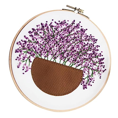 Operitacx 1 Satz Stanzstickset für Anfänger Stickset für Erwachsene Stickset für Kinder Punch-Stickerei-Kit embroidery set embroidery thread Stickerei-Basis-Kit Stickformfaden Violett von Operitacx