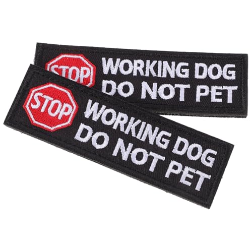 Operitacx 1 Satz Stickaufnäher Für Haustiertransporter Patches Für Hundewesten Streicheln Sie Die Flecken Nicht Hunde-stickaufkleber Kennung Der Hundeweste Polyester Black 2st von Operitacx