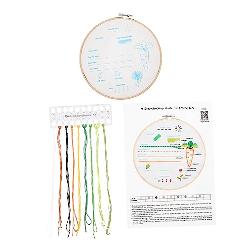 Operitacx 1 Satz Stickerei-Kit Stickwerkzeug Handstickzubehör Handstickset gestempeltes Stickset Häkelset embroidery set werkzeugtasche Stickstich-Kit lernen stickzubehör selber machen Stoff von Operitacx