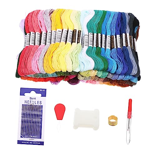 Operitacx 1 Satz Stickgarn embroidery bastelzeug handwerkskunst sewing accessories webstricknadeln Stickerei Webfäden Bausatz Armbänder Kreuzstichzubehör stickzubehör selber machen Polyester von Operitacx