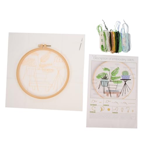 Operitacx 1 Satz Stickmaterial Handstickset Stickset Für Kinder Stanznadel-sticksets Stickzubehör Kreuzstichpackungen Stickrahmen-starter-kit Stickwerkzeug Selber Machen Blumen-kit Plastik von Operitacx