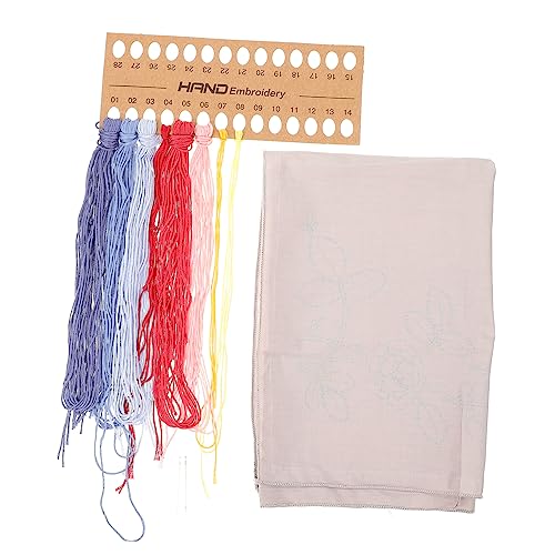 Operitacx 1 Satz Stickmaterialpaket linen fabric stickmuster basteln set wohnungseinrichtung valentinstaggeschenk stickwerkzeug selber machen Hanky-Stickmaterial DIY- Baumwolle von Operitacx