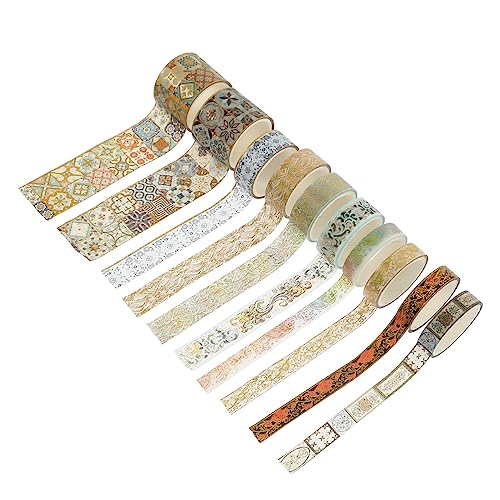 Operitacx 1 Satz Washi-tape Selbstklebende Diy-klebebänder Washi-klebeband Diy Sammelalbum Japanisches Washi Tape Goldrand Washi Tapes Zum Verpacken Von Geschenken Aufkleber Papier 10 Rollen von Operitacx