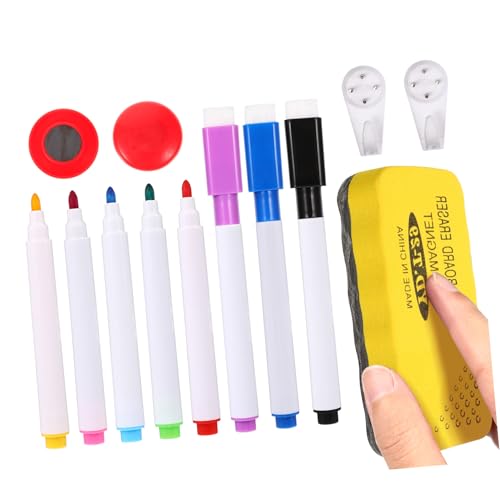 Operitacx Magnetisches Whiteboard-set 8 Whiteboard-stifte 2 Pin-magnete 2 Haken 1 Radiergummi für Den Unterricht Im Klassenzimmer Büro und Bildungseinrichtungen von Operitacx