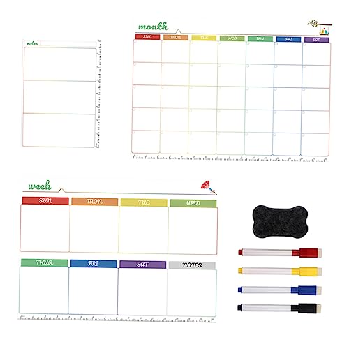 Operitacx 1 Satz Whiteboard-kühlschrankmagnet Planke Etiketten Magnete Plantafel Magnet-notizblock-kalender Magnetkalender Magnet-planer-kalender Whiteboard-folie Für Haustiere Colorful von Operitacx