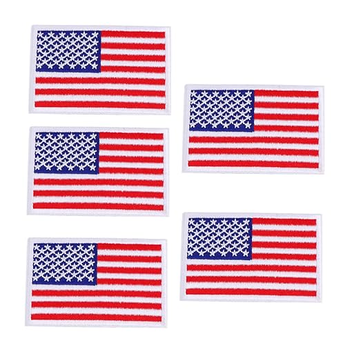 Operitacx 1 Satz Zubehör Aufkleber Gestickter Aufkleber Amerikanische Flagge Patch Aufkleber Für Kleidung Klebestreifen Taschenaufnäher Stoff-patch-aufkleber Weiß 5st von Operitacx