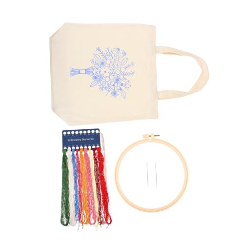 Operitacx 1 Satz bestickte Tasche aus Segeltuch Bausatz Nährahmen Stickständer Taschen Geldbeutel embroidery kit Stickset handbestickte Tragetasche lässige Handtasche Umhängetasche für Damen von Operitacx