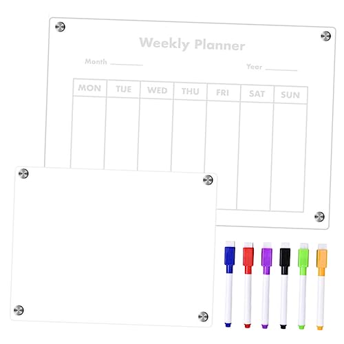 Operitacx 1 Set Dreidimensionale Magnetische Acryl Wochenplan Notiz Nachrichtentafel Löschbar DIY Magnet Kühlschrank Magnet Radiergummi Kühlschrank Trocken Abwischbare Tafel Magnete von Operitacx