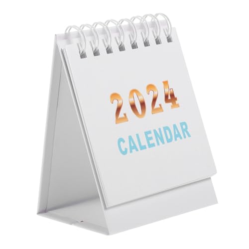 Operitacx 1 Tischkalender 2024 Kalender-Desktop Mini-Tischzeltkalender tischkalender basteln schreibtischkalender deko staffelei täglich stehender Kalender zarter Kalender 2024 Papier Weiß von Operitacx