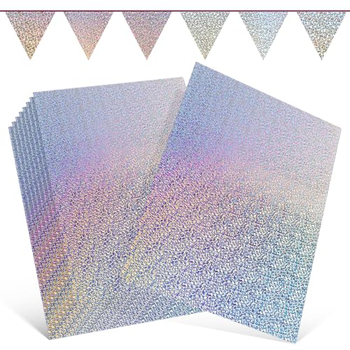 Operitacx 10 Blätter bastelmaterial kreativpapier Holographisches Kartonpapier weiße Karten Papier zum Basteln Bastelpapier Karton in verschiedenen Farben Glitzerkarton Papierstau von Operitacx