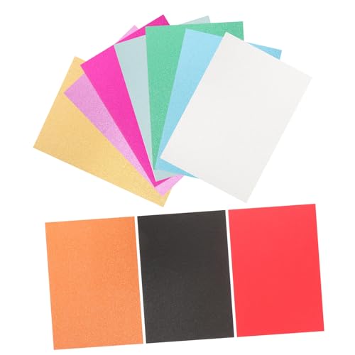 Operitacx 10 Blätter buntes Papier silbernes Glitzerpapier Pergamentpapier Kartonpapier Bastelpapier Krepp-Papier kreativpapier bastel materialien dekoringe farbiges Papier DIY liefert von Operitacx