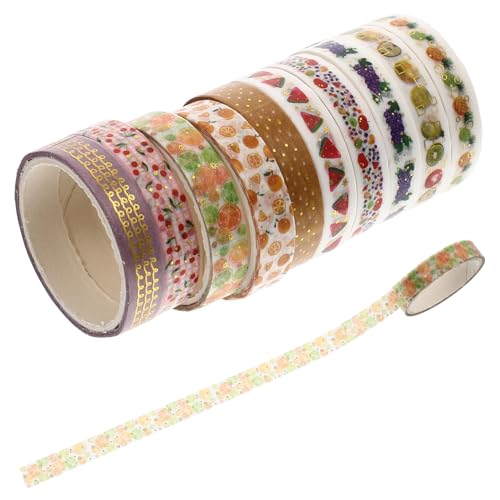 Operitacx 10 Rollen Heißpräge-Washi-Tape Spender Goldband Verpackung Bürokratie Kunstband scrapbbok the washi tape geburtstagsgeschenke Geschenkbänder Partyzubehör Japanisches Papier von Operitacx