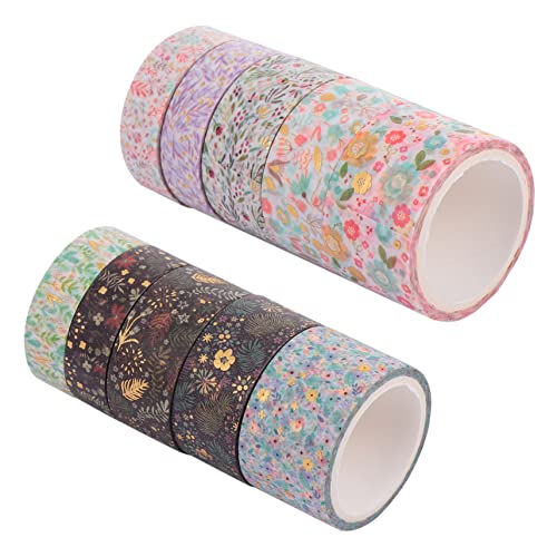 Operitacx 10 Rollen Heißpräge-washi-tape Farbabdeckband Maskierung Ästhetisch Weiße Streifen Diy Klebeband Funkeln Spender Doppelklebeband Aufkleber Reflektierend Heißprägen Und Papier von Operitacx