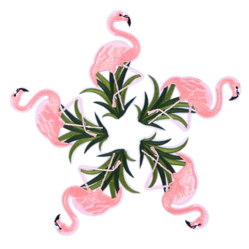 Operitacx 10 Stk Flamingo-Stickpatch aufnäher für mützen jeans patches Schuhdekoration shoe charms Flamingo-Patch bestickte Aufnäher mit Flamingos Klebstoff Zubehör Applikationen Banner von Operitacx