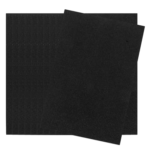 Operitacx 10 Stück Blätter Flash-luftpolsterfolie Selbstklebende Laminiertaschen Planke Vinyl Mousse Schaumstoffaufkleber Schwarze Glitzerkarte Doppelt Aufkleberpapier Funkeln Schwamm Black von Operitacx