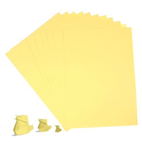 Operitacx 100 Blatt Druckpapiere gelbes Druckerpapier bedruckbares Aufkleberpapier bedruckbares Vinyl gelbes Kopierpapier Briefpapier farbige Papiere Bastelpapiere Schreibpapiere Yellow von Operitacx