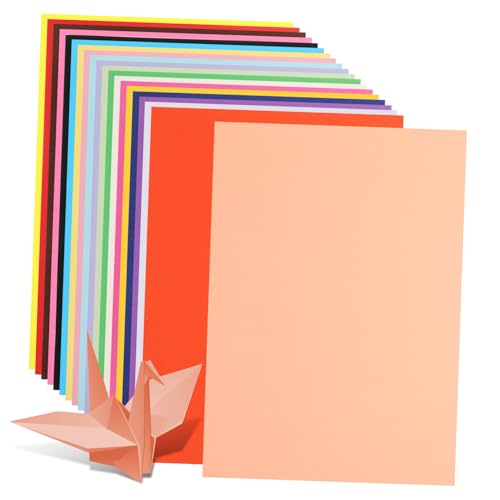 Operitacx 100 Blatt Origami Kartonpapier, Farbiges Papier Mehrfarbiger Karton Farbiges Baupapier Pastellfarbenes Kartonpapier Farbiges Kartonpapier Farbiger Karton 8,5 x 11 Sortiert von Operitacx