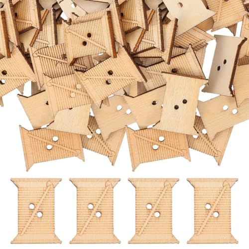 Operitacx 100 Pcs Wickelplatte Nähkit Threader Wickler Faden Spulen Organizer Floss Wickler Stickmaschine Nähmaschinen Quiltgarn Wickler Häkelkit Holz Beige von Operitacx