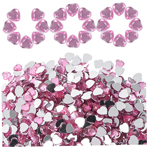 Operitacx 1000 Stück Liebe Diamant Mit Flachem Boden Nagelkristalle Edelsteine Flatback-herzapplikation Flatback-herz Basteln Massenhandwerk Bulk-schmuck Nagelschmuck Steine Acryl Rosa von Operitacx