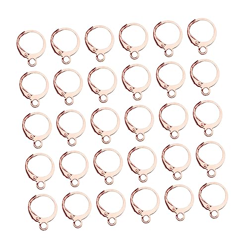 Operitacx 100St Runde französische Ohrhaken Schlüsselband für Schlüssel Bausätze Herzanhänger schmuckherstellung schmuck machen DIY zubehör Legierungsteile Beschichtungslegierung Rose Gold von Operitacx