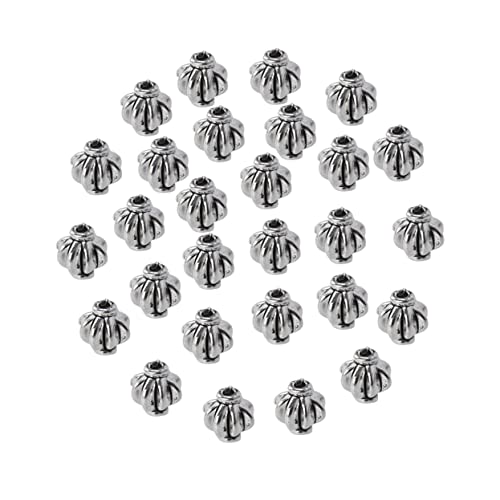 Operitacx 100St tibetische Silberperlen jewelry making supplies metallperlen Collection-worthy beads Spacer beads Anhänger zum Basteln Schmuck Perlen aus Legierung antike Silberperlen Silver von Operitacx