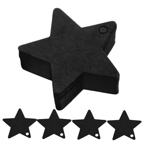 Operitacx 100st Handgefertigter Anhänger Weihnachtsgeschenkanhänger Handgemachte Tags Zum Häkeln Sternausschnitte Für Pinnwand Weiße Weihnachtsanhänger Star-druckerband Black Papier von Operitacx