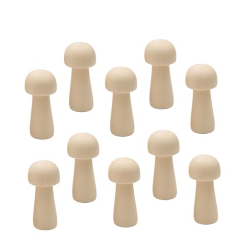 Operitacx 10St Holzpuppe Pilz Kokeshi-Puppen Specht Puppe Kidcraft-Spielset kinder bastelset basteln für kinder holzfigur handwerken für kinder woodcarver spielzeug Pilzpuppe aus Holz Bambus von Operitacx