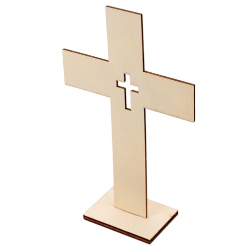 Operitacx 10St Kreuztischzeichen Desktop-Kreuz Kreuzaufsätze für Tische Kreuzverzierung für die Tischplatte living room decoration home decoration religiöses Kreuz Festival- hölzern von Operitacx