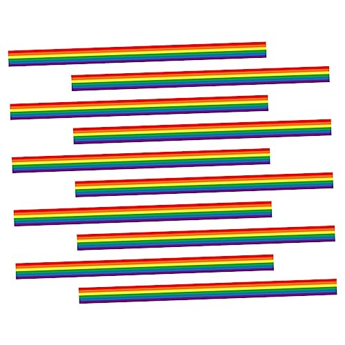 Operitacx 10St Regenbogenband Outfit Dekorativ Strauß Flagge lgbtq Dekorationen Stolz Sackleinen LGBT-Regenbogendekoration geschenkband Haarband Zubehör Wickelband Polyester von Operitacx