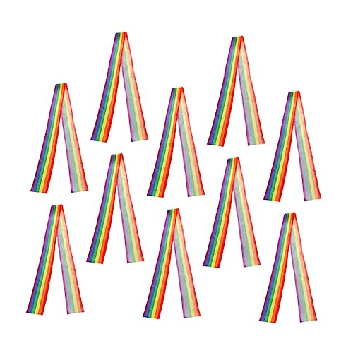 Operitacx 10St Regenbogenband dekorative Geschenkbänder Haarband LGBT-Zubehör LGBT-Regenbogendekoration DIY dekoratives Klebeband geschenkband Partyzubehör dekoratives Wickelband Polyester von Operitacx