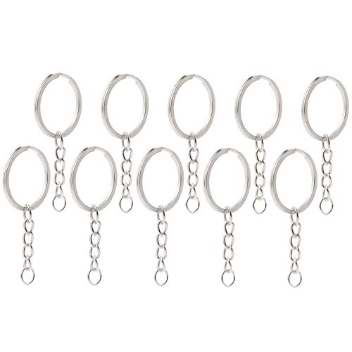 Operitacx 10St Schlüsselanhänger key holder schlüsselbund schlusselhalterung schlüsselarmband key chains Haken Bausätze Kette Schließe Draht Spaltringe geteilte Schlüsselringe Metall Silver von Operitacx