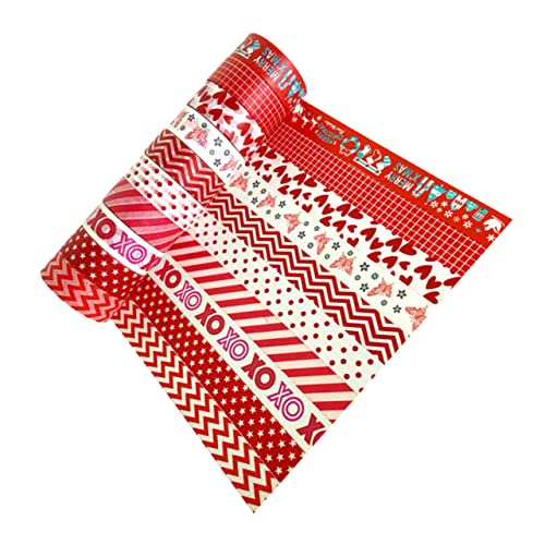 Operitacx 10St farbiges klebeband washi-tape Geschenkverpackungsklebeband Attraktives Klebeband Visuell ausdrucksstarkes Klebeband Grünes Malerband Klebestreifen Netz Wickelband Spender rot von Operitacx